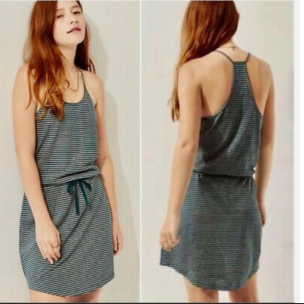 Lou & Grey green and white dress. Racer back, size small. Draw strong waist